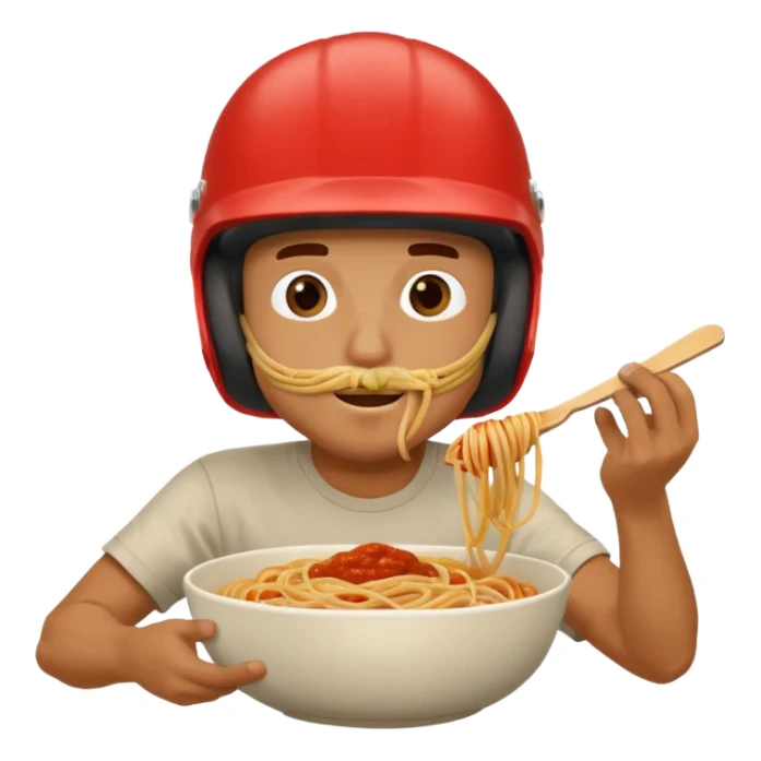 A man skateboarding while eating a bowl of spaghetti sticker