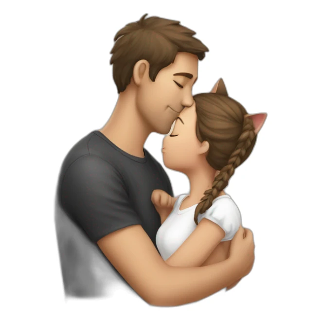 Cat kiss girl sticker