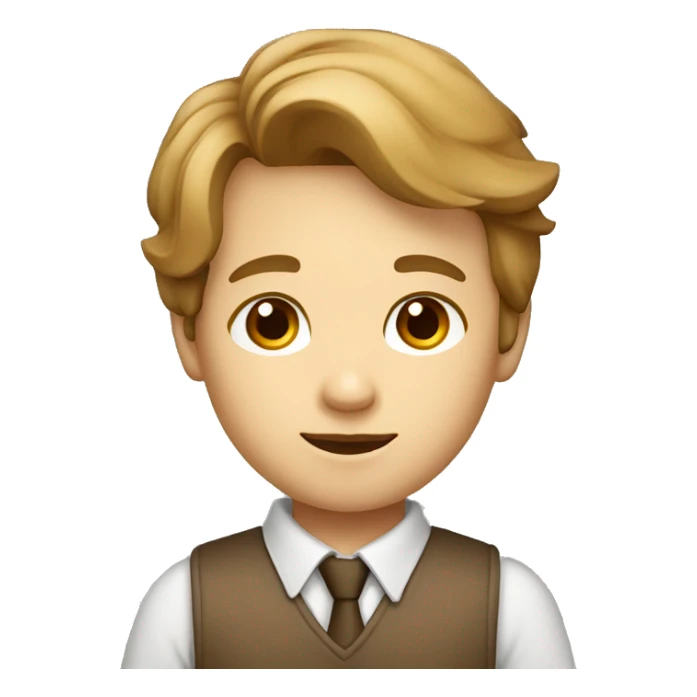 A kid architect in architect clothes drawing a building light brown dark brown eyes  sticker