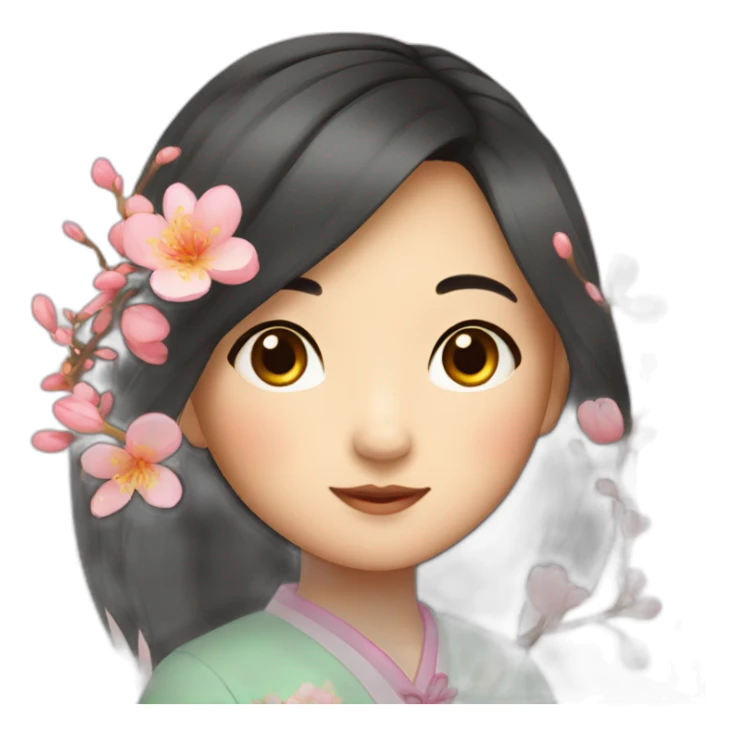 A Chinese girl with the warmth of spring sticker