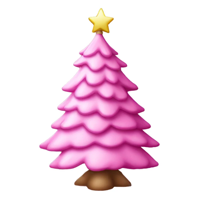 Realistic pink Christmas tree sticker