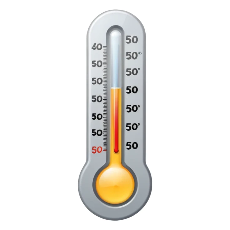 at a 45-degree angle backward and slightly to the right, the thermometer should be gray, like a mercury thermometer, and show 50+>C sticker