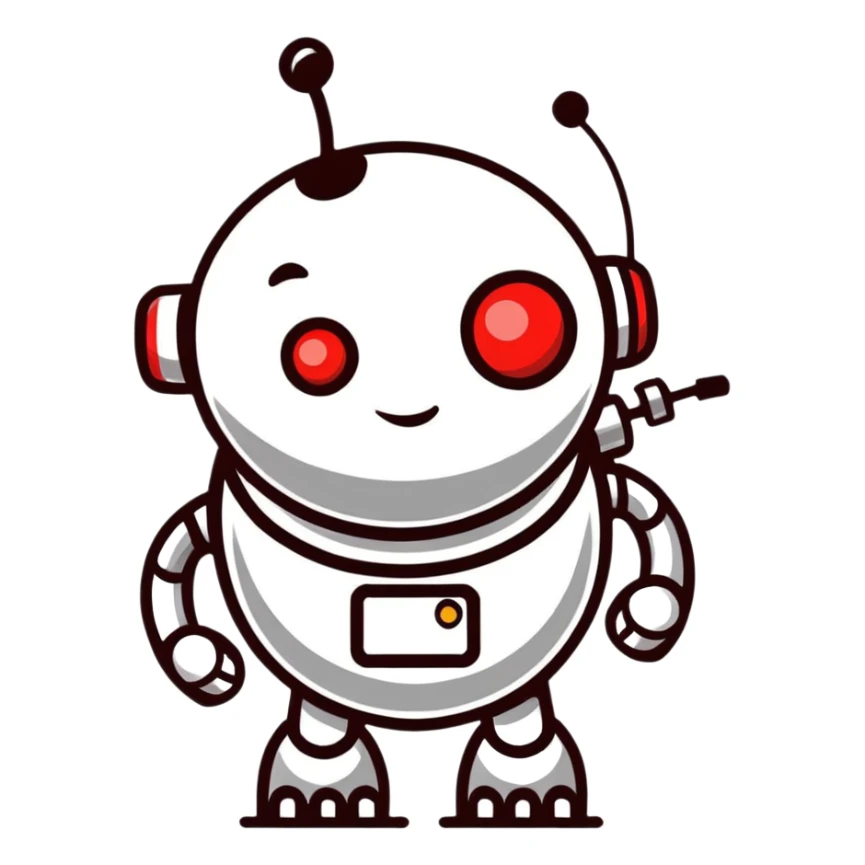 polished minimalistic perfectly round steel robot face with a red line instead of eyes, simple clean design sticker