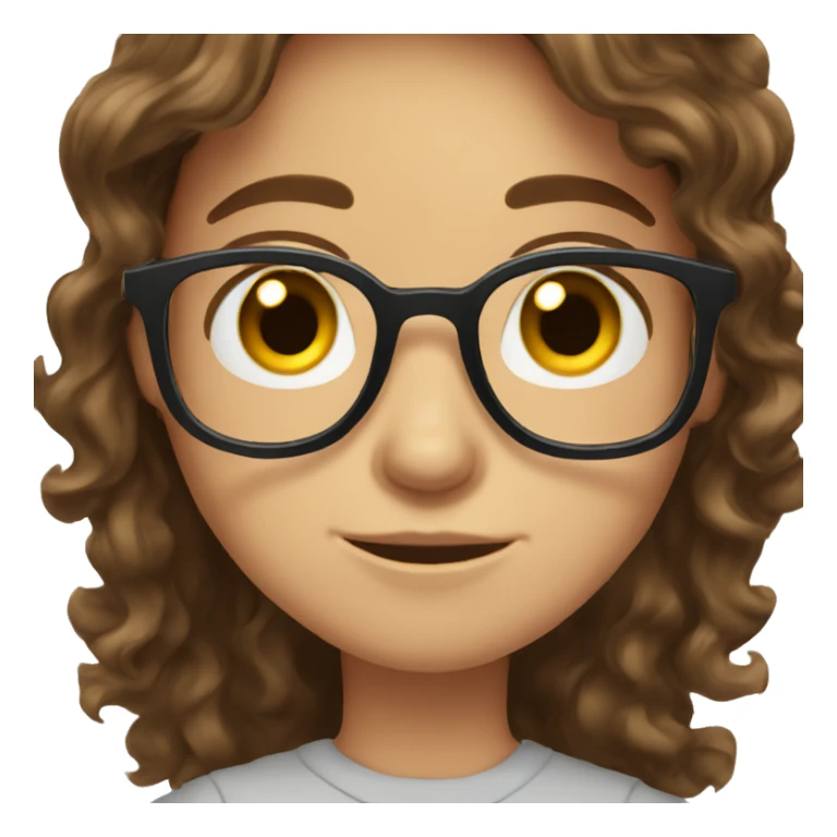 brown hair brown eyes glasses wavy hair sticker