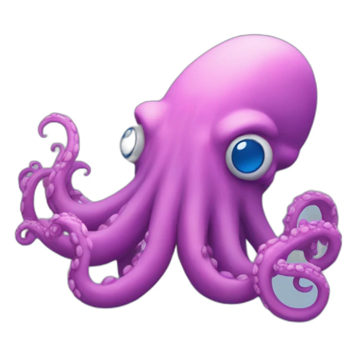 a blue kraken that rocks  to another pink kraken sticker