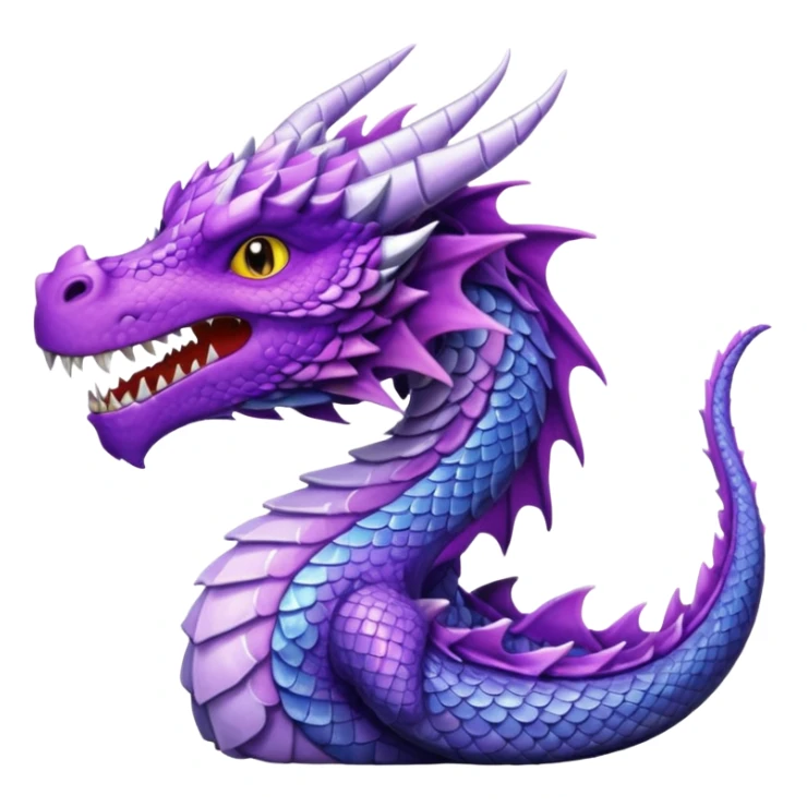 A side profile of a purple dragon without wings sticker