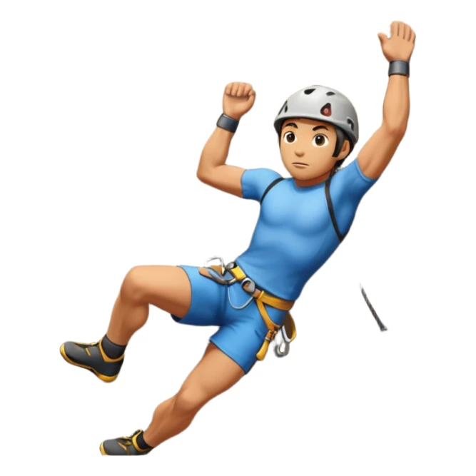 Japanese style art of a rock climber sticker