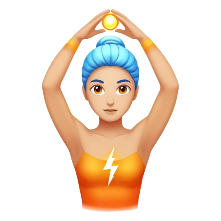 person with energy aura doing balanced movement, vibrant and vital sticker