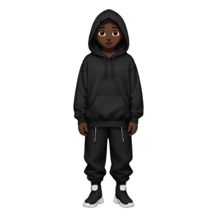 Oversized black hoodie and oversized pants dark aesthetic  sticker