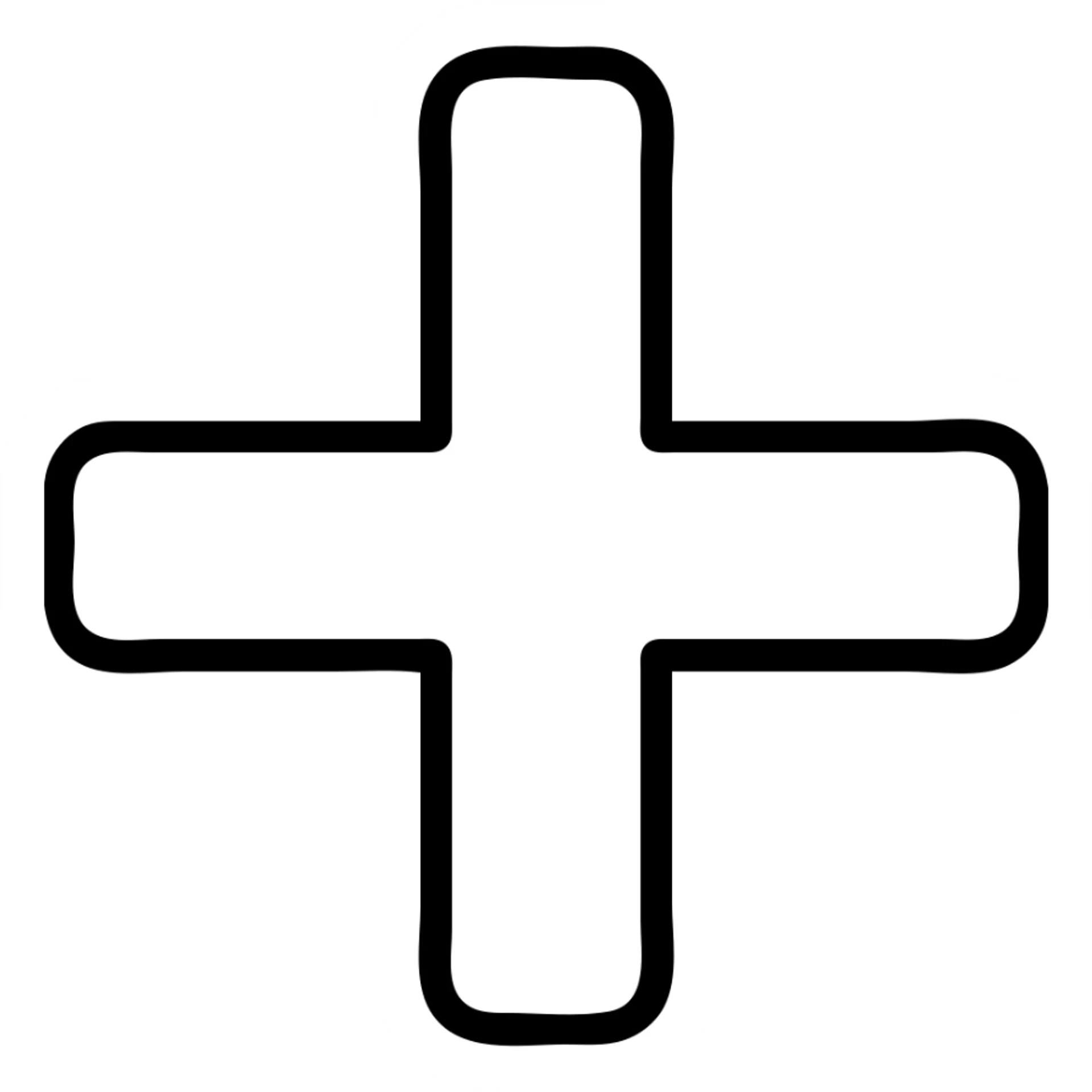 Edit the purple plus icon to be geometric, clean, with no text and no background, emphasizing sharp and precise lines. sticker