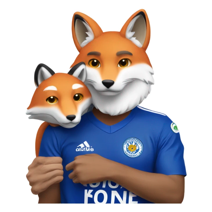 Leceister football white face supporter with fox on shoulder sticker
