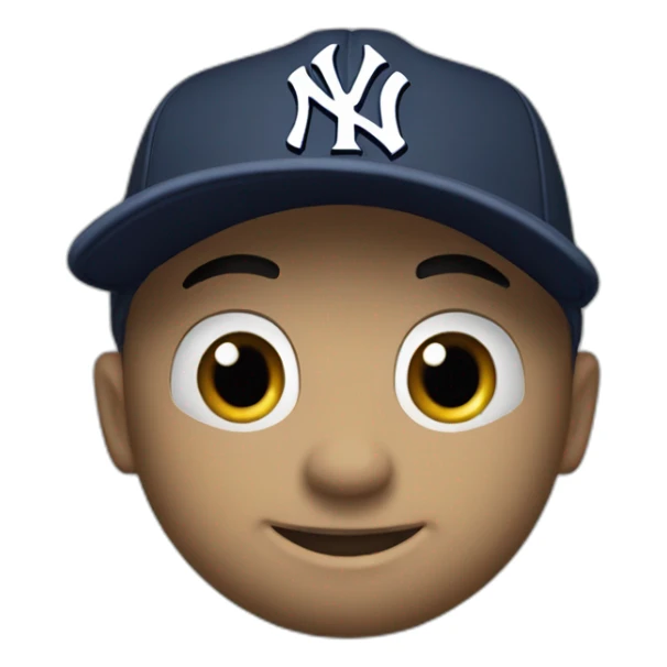 Chauve avec une casquette de baseball des yankees sticker
