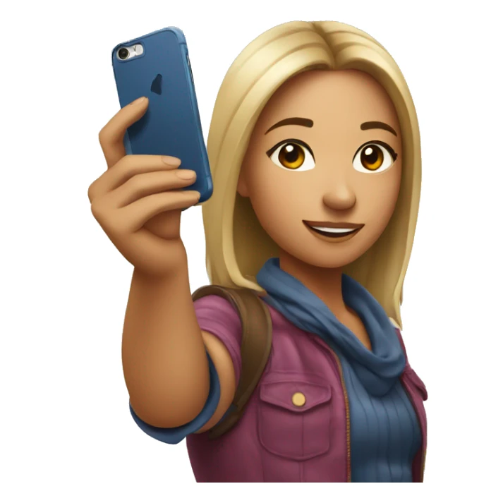 a girl taking a selfie on an iPhone sticker