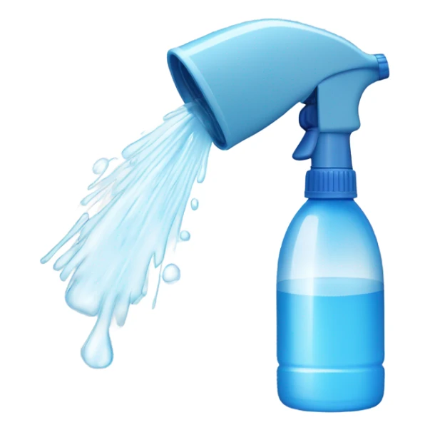 Spray bottle with water squirting out of the nozzle sticker