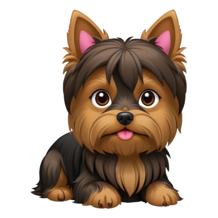 Yorkshire terrier na privada sentado fazer poop  sticker