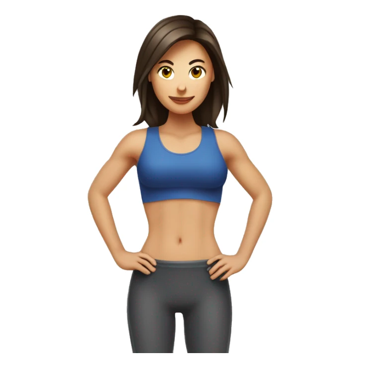 Stomach muscles, Fit Caucasian Woman brunette sticker