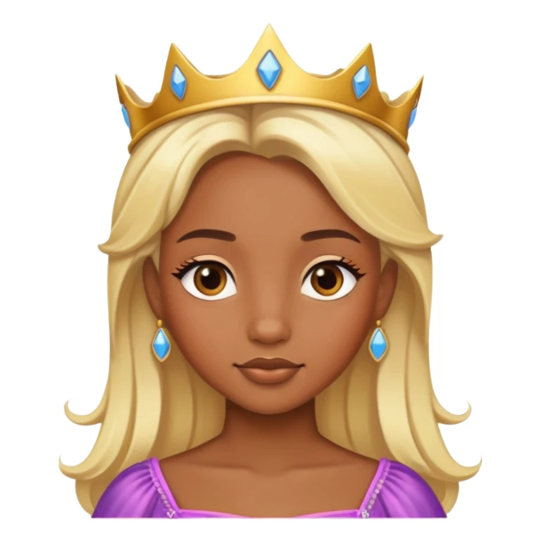 Brown skin princess with blonde hair sticker