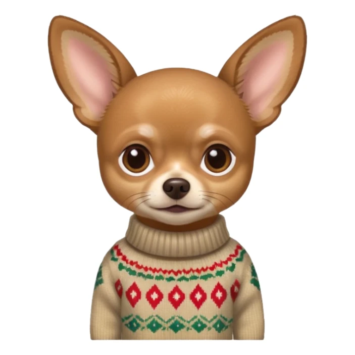 
 deer-head chihuahua sitting wearing a sweater sticker