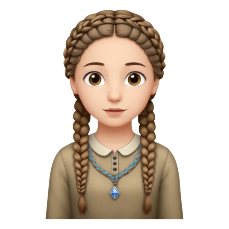 young modest jewish girl braids no headband sticker