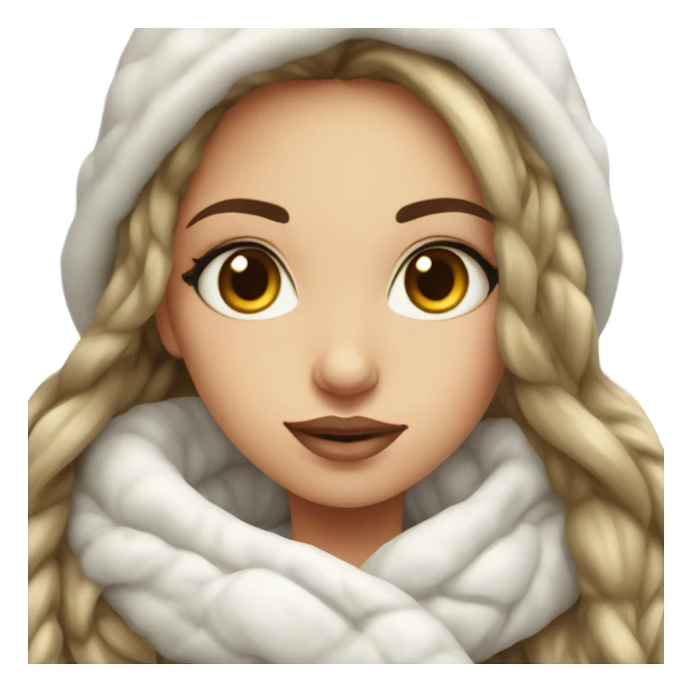 Winter beautiful girl white cozy  sticker
