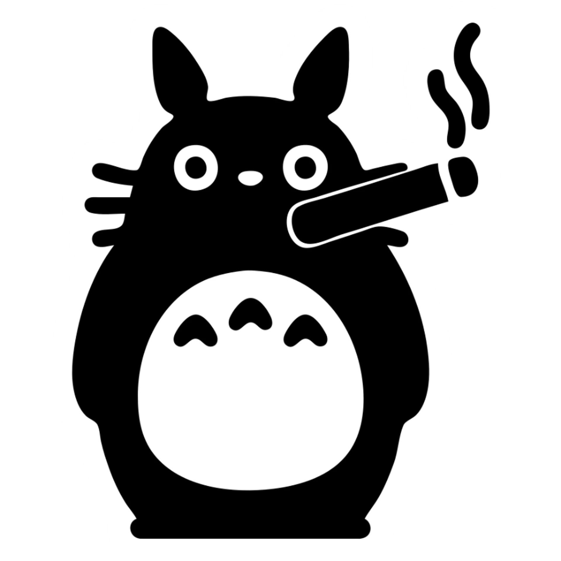 totoro smoking a cigar sticker