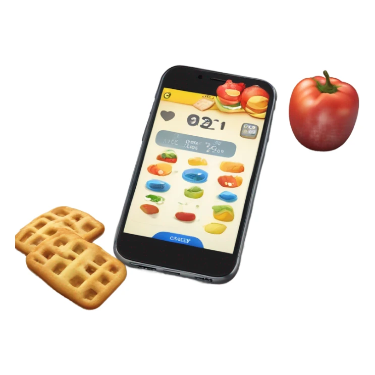 smartphone screen showing the number of calories. sticker