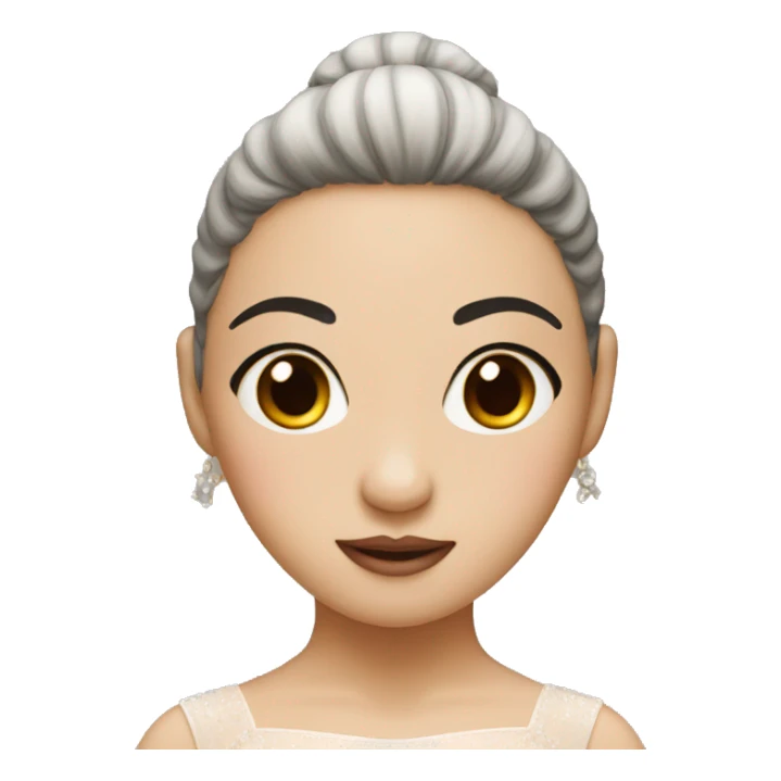 Asian ballerina wth black eyes sticker