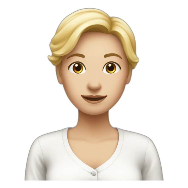 Woman with help clothes (white blouse) saying hello sticker