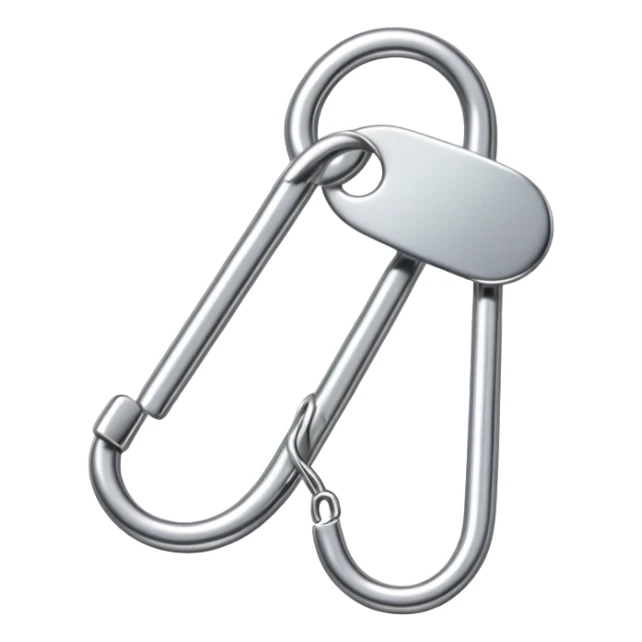 silver metal safety pin with spring sticker