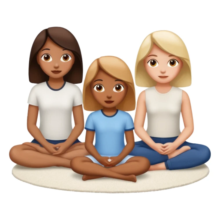 3 girls sitting on a white rug sticker