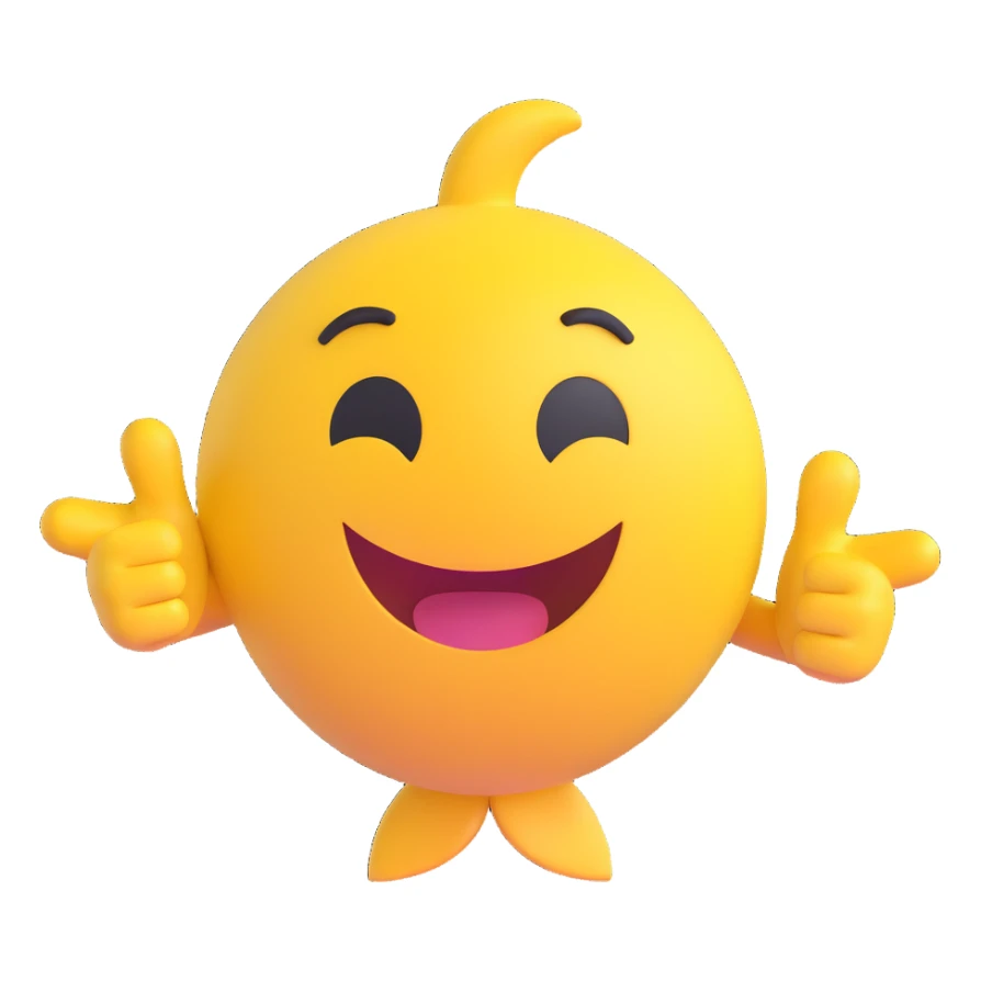 A classic yellow round emoji-style face using both hands to point at itself, with a proud or playful expression. The gesture clearly means "me" or "myself". Simple cartoon style on a clean background sticker