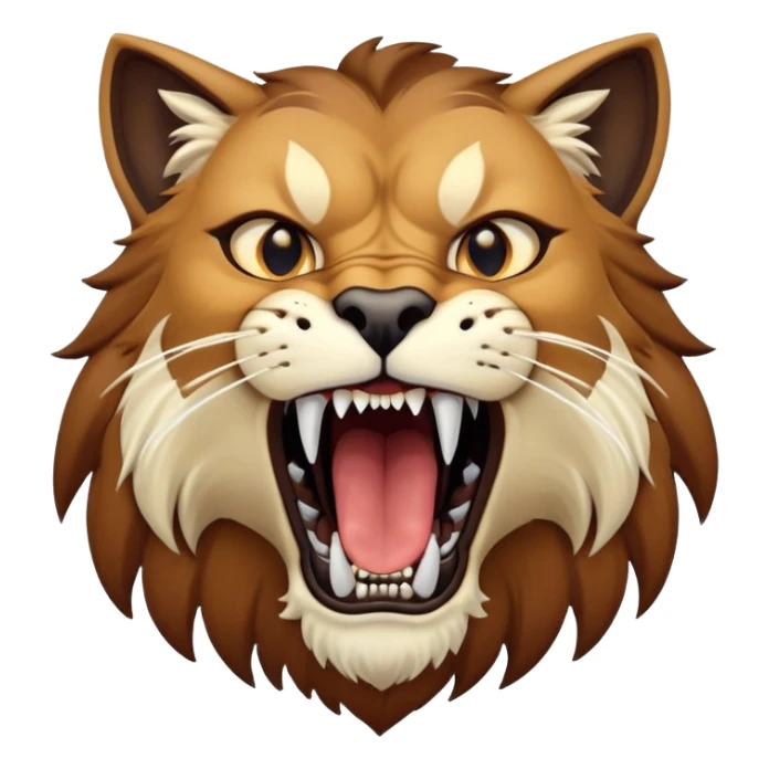 saber-toothed cat with extremely long, exaggerated canine teeth extending far beyond the jaw sticker