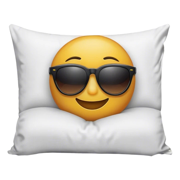 smile face with sunglasses on a pillow sticker