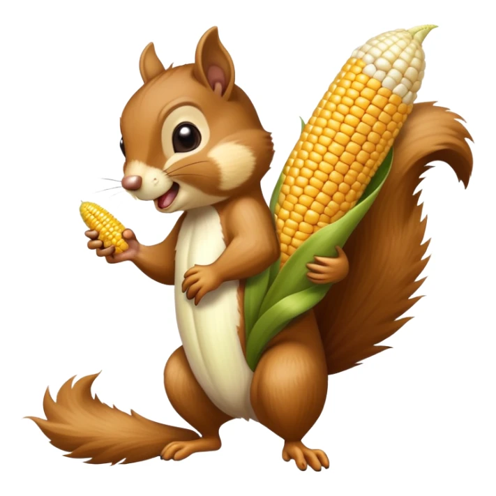 Corn cob from an orchid plant being eaten by a squirrrel sticker