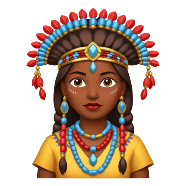 A strong female chief with decorated beads, confident posture, and protective aura.
 sticker
