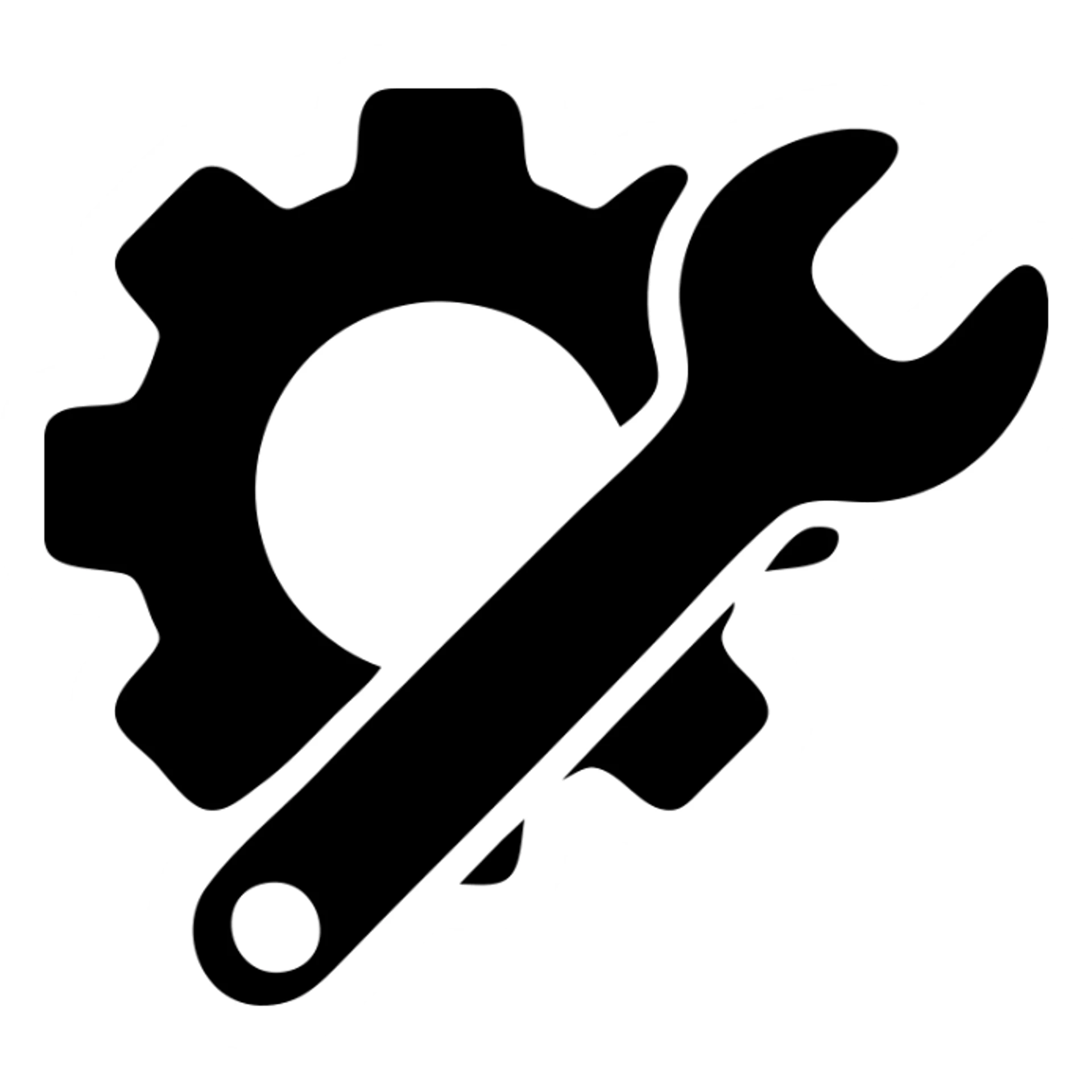 Maintenance icon with wrench and gear tools sticker