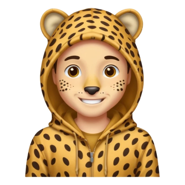 man fair in cheetah costume hoodie sticker