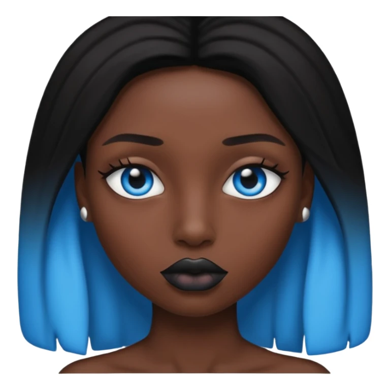 A 67 color blue black eye and lips. sticker