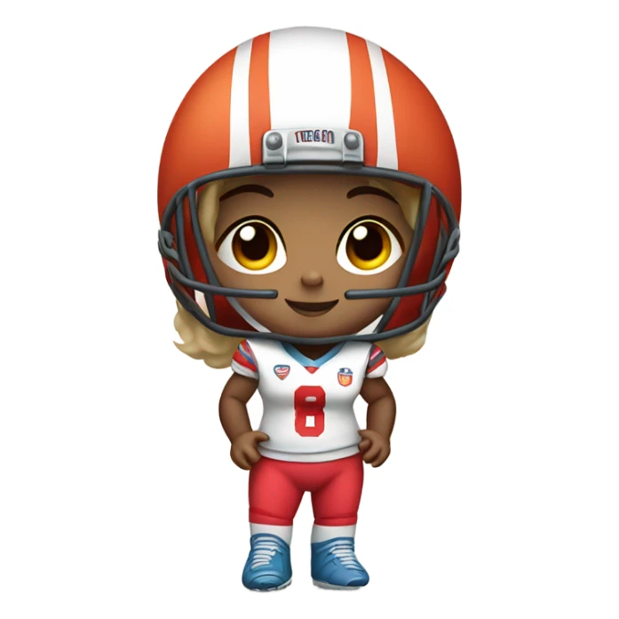 Baby girl wearing football uniform  sticker
