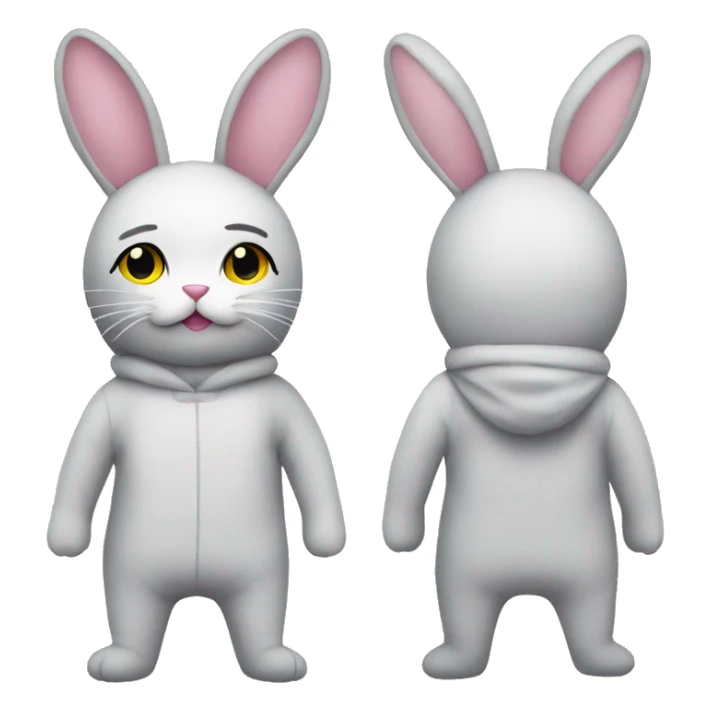 standing cat plushie IN A BUNNY COSTUME sticker