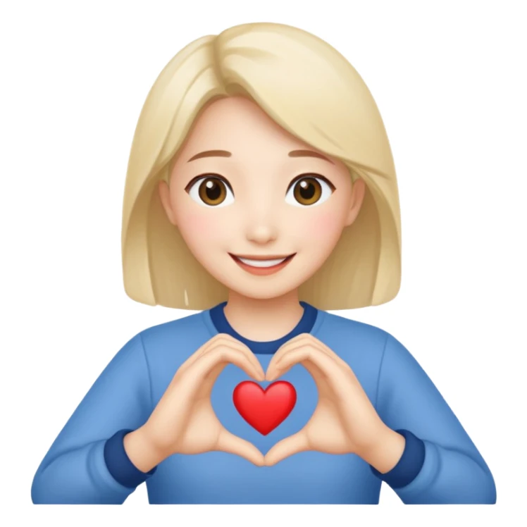 Wonhee from illit making a heart with her hands sticker