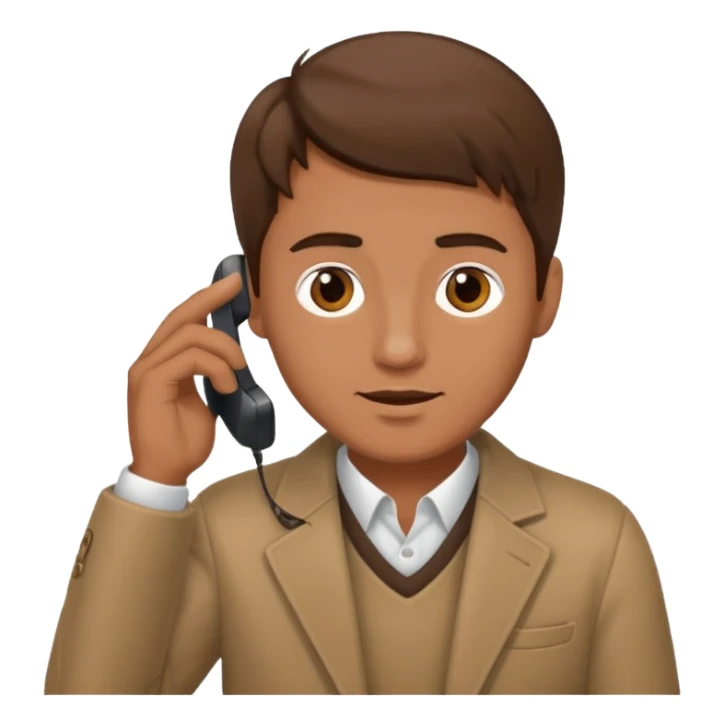 man with brown hair sending a voice message on the phone sticker