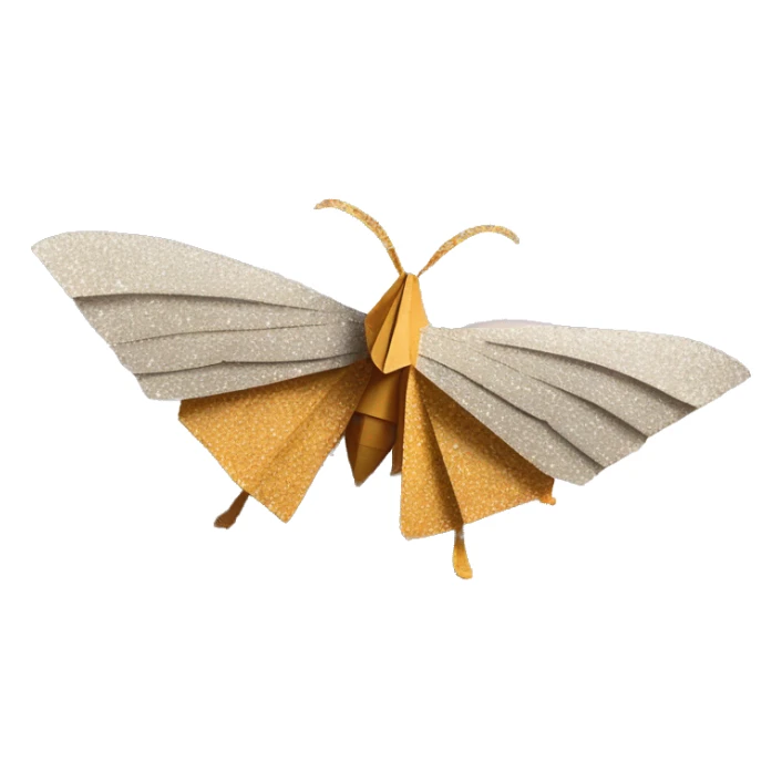 Moth made out of a book, book, newspaper, origami, surrounded by sparkling magic spells sticker