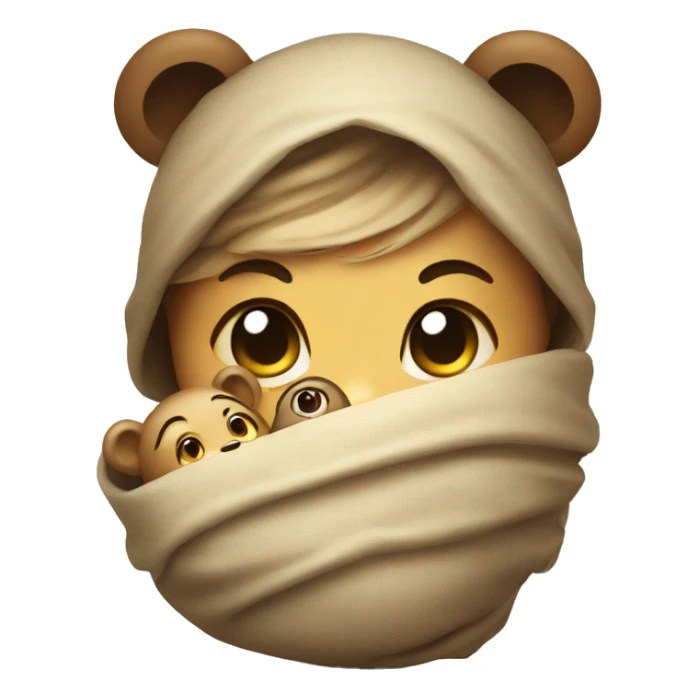 Mummy and baby bear emoji sticker