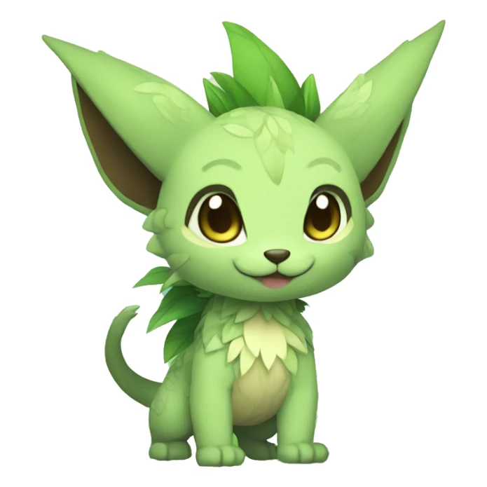a anthro chibi-style grass-type-ground-type Fakémon-hybrid full body sticker