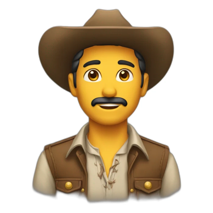 Un vaquero con anteojos y aro sticker