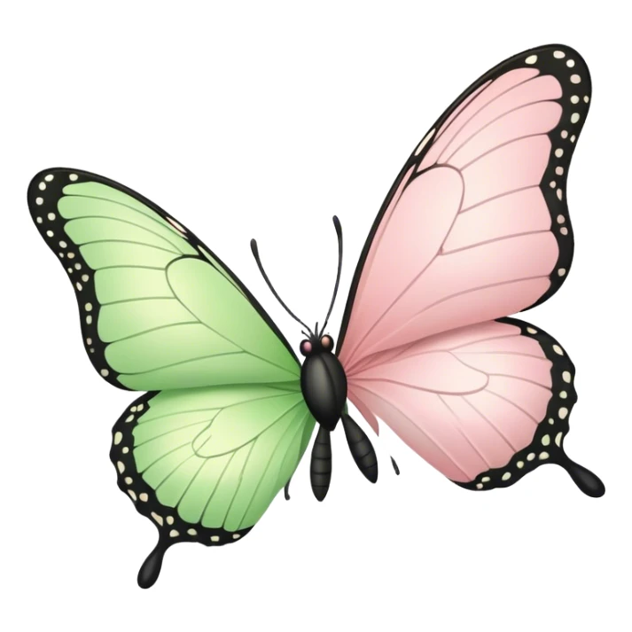 Light Green butterfly with light pink butterfly sticker