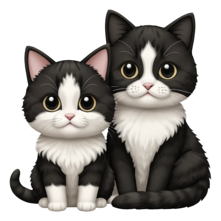 Scottish Tuxedo cat with a baby Scottish Tuxedo cat sticker