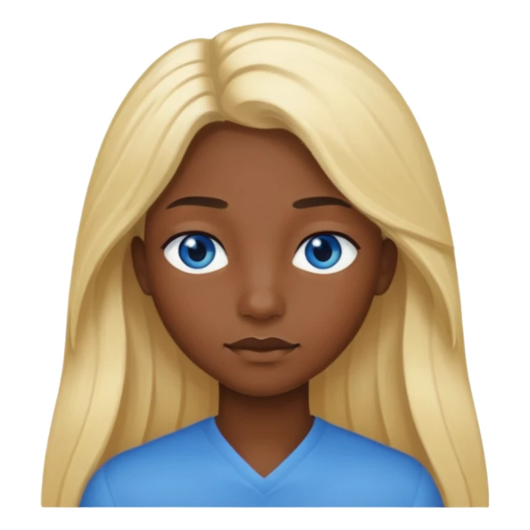 mavi gözlü uzun sarı saçlı çok siyah tenli sticker