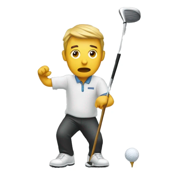 man with a golf club trapped in an hourgla sticker